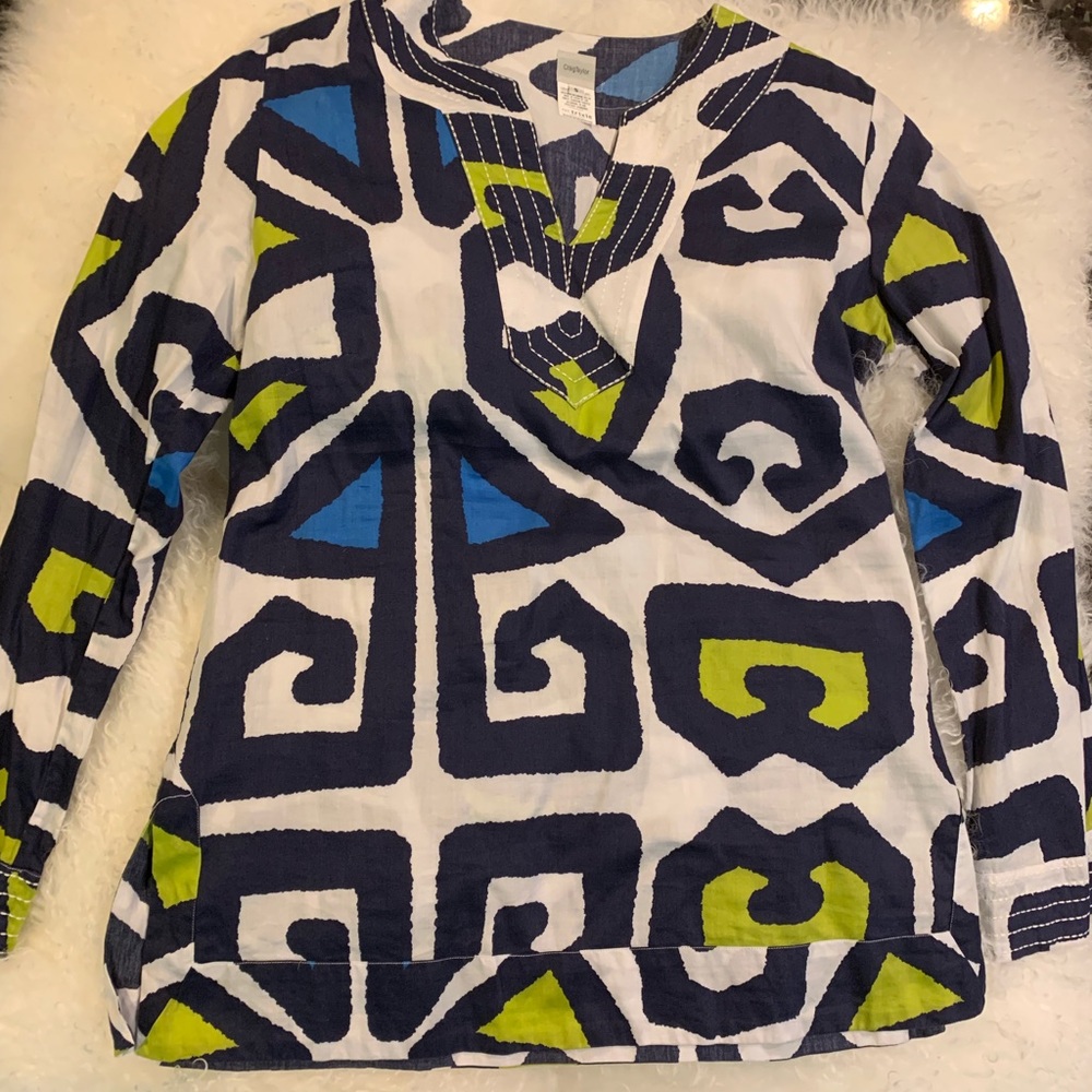 CRAIG TAYLOR Designer Trixie Tunic Eden Roc cotton